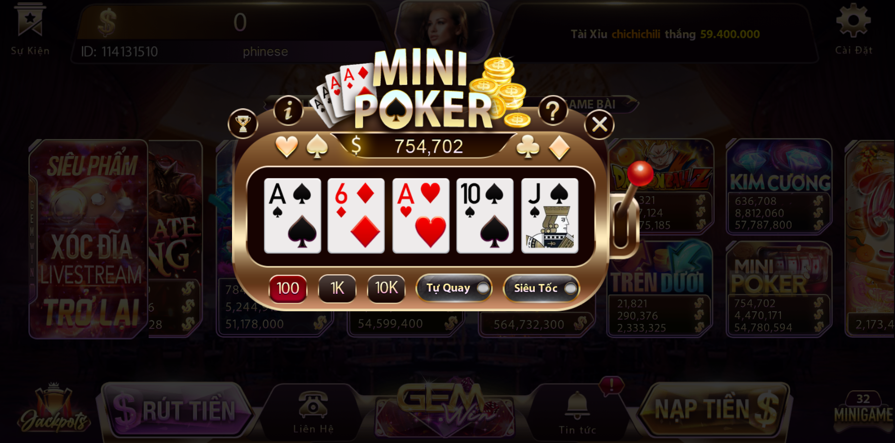 Minigame Poker